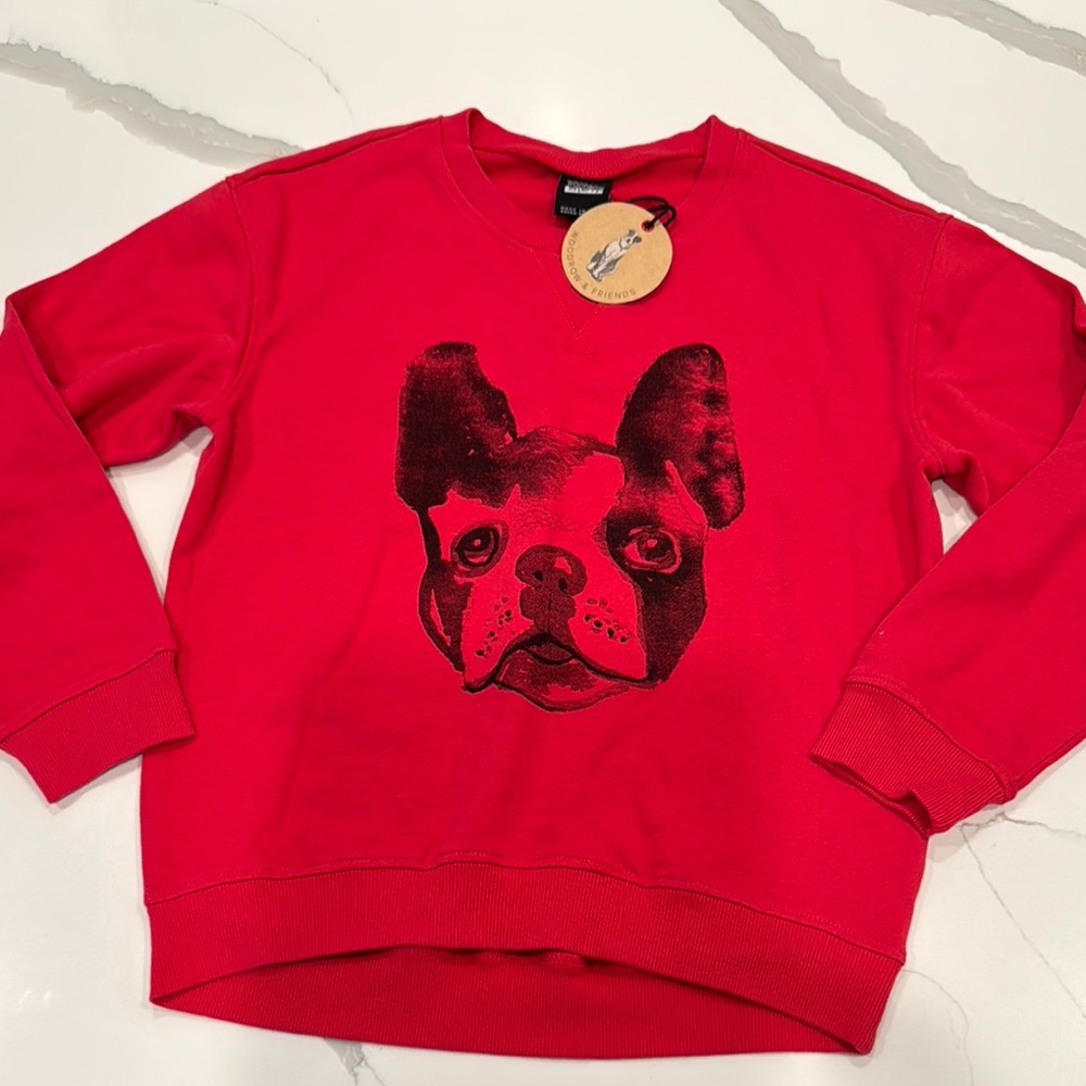 Kids 
Red Dog Sweater with Dog Print kids 6-7